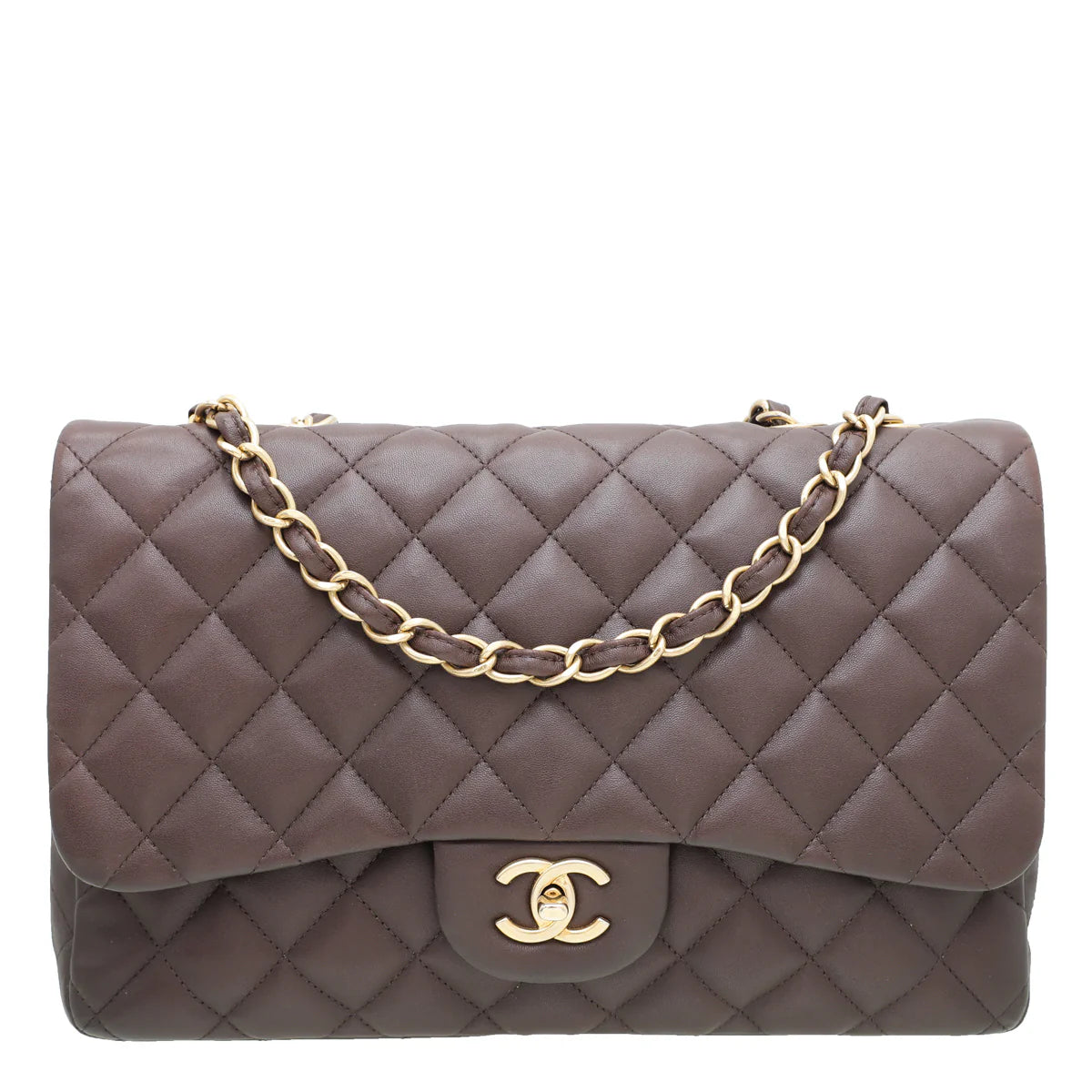 Chanel Chocolate Brown Classic Single Flap Jumbo Bag