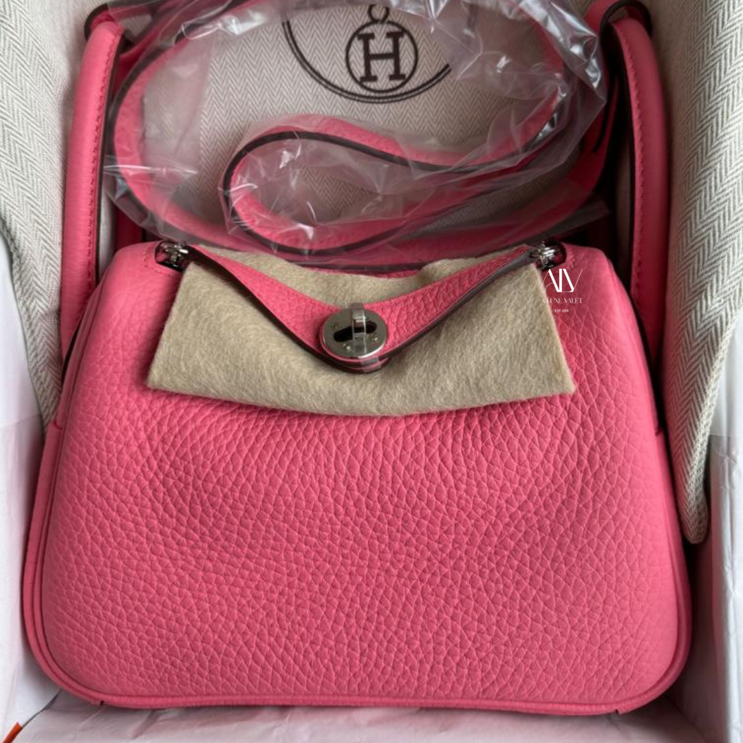 Hermès Lindy Mini Rose Azalee 8W Clemence