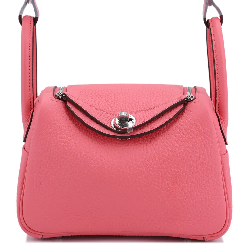 Hermès Lindy Mini Rose Azalee 8W Clemence