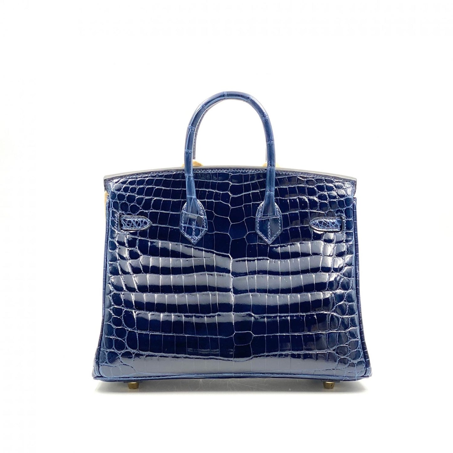 Hermes Birkin 25 Bleu Baltique Niloticus Shiny Gold Hardware