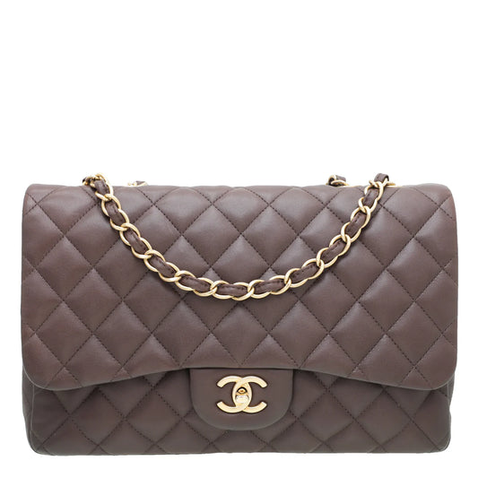 Chanel Chocolate Brown Classic Single Flap Jumbo Bag